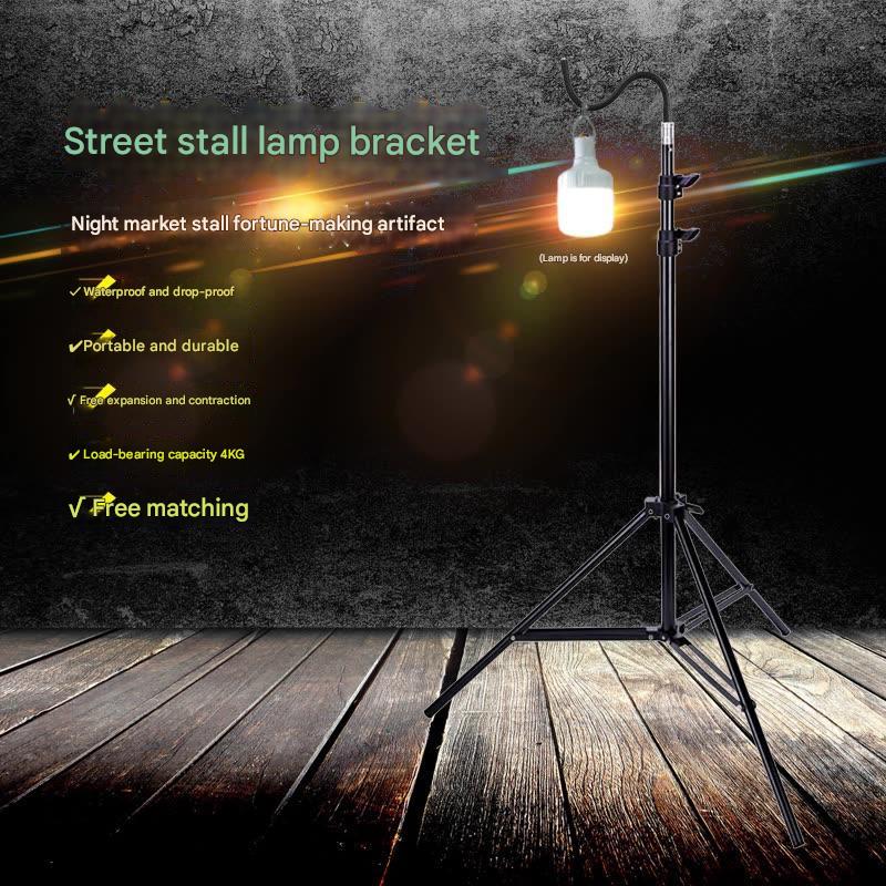 LED charging outdoor camping tripod stand stall light retractable foldable with storage bag