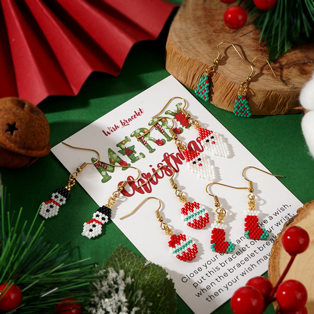 Christmas Rice Bead Earrings