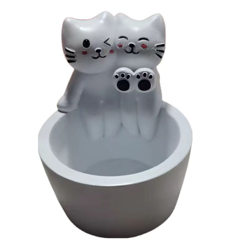 Cartoon Kitten Candle Holder