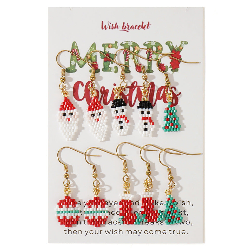 Christmas Rice Bead Earrings