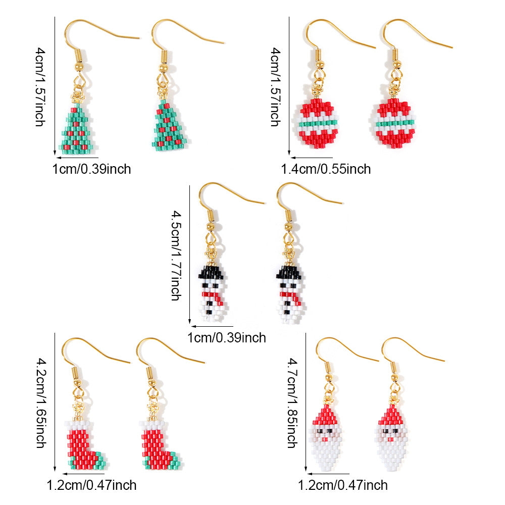 Christmas Rice Bead Earrings