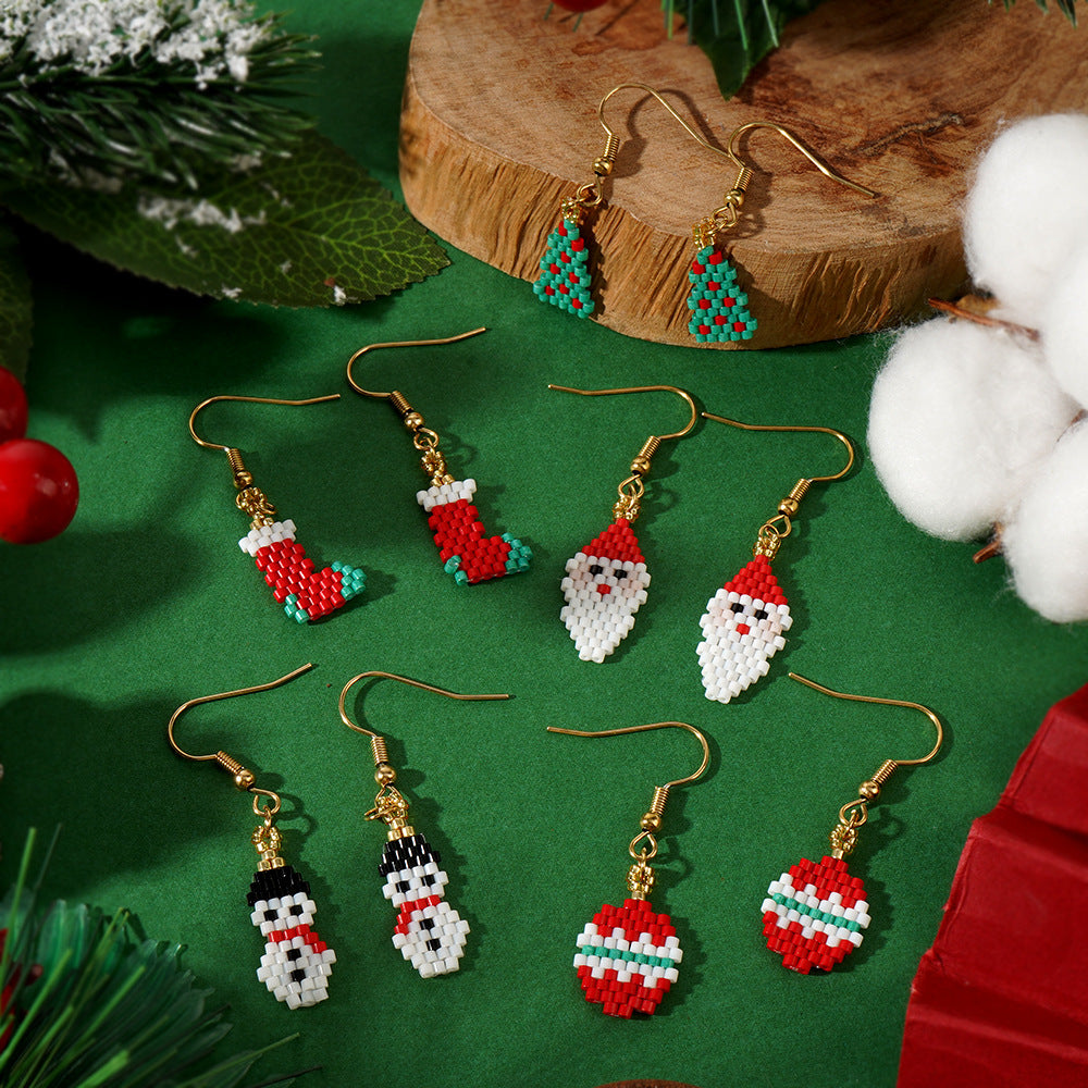 Christmas Rice Bead Earrings